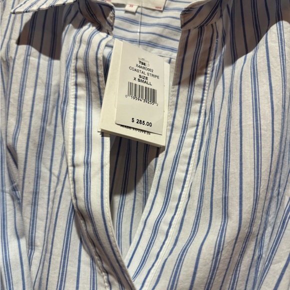 Striped Blue and White Women's Dress - Picture 2 of 2